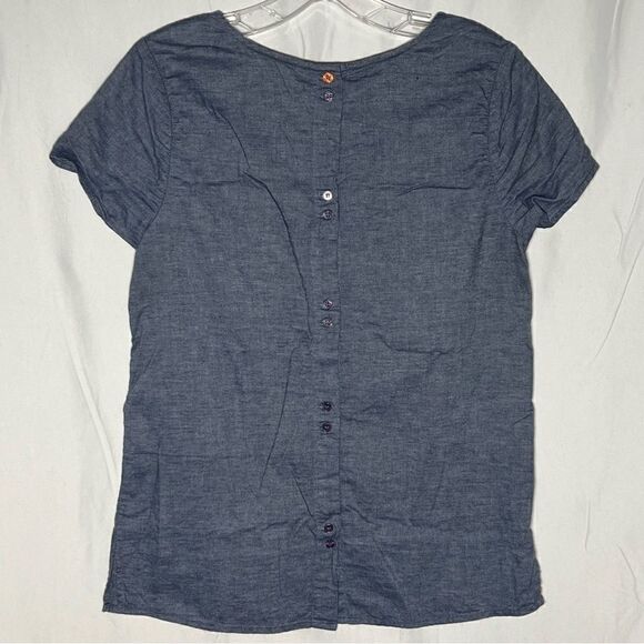 Boden Polperro Chambray Jean Button Down Back Shirt Top 8 - Picture 5 of 6